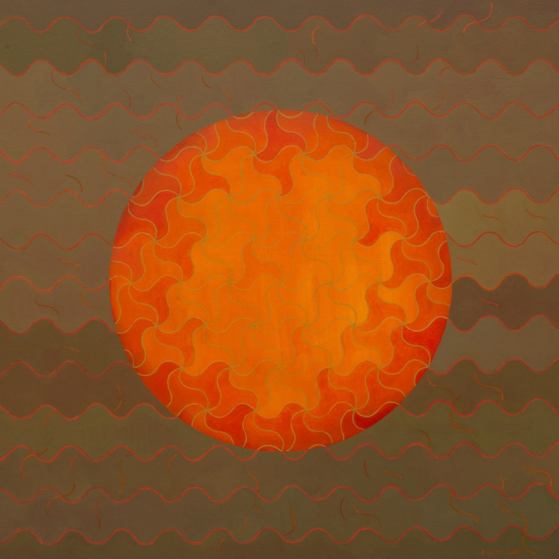 Sun Acrylic Painting - Marmalade Sky