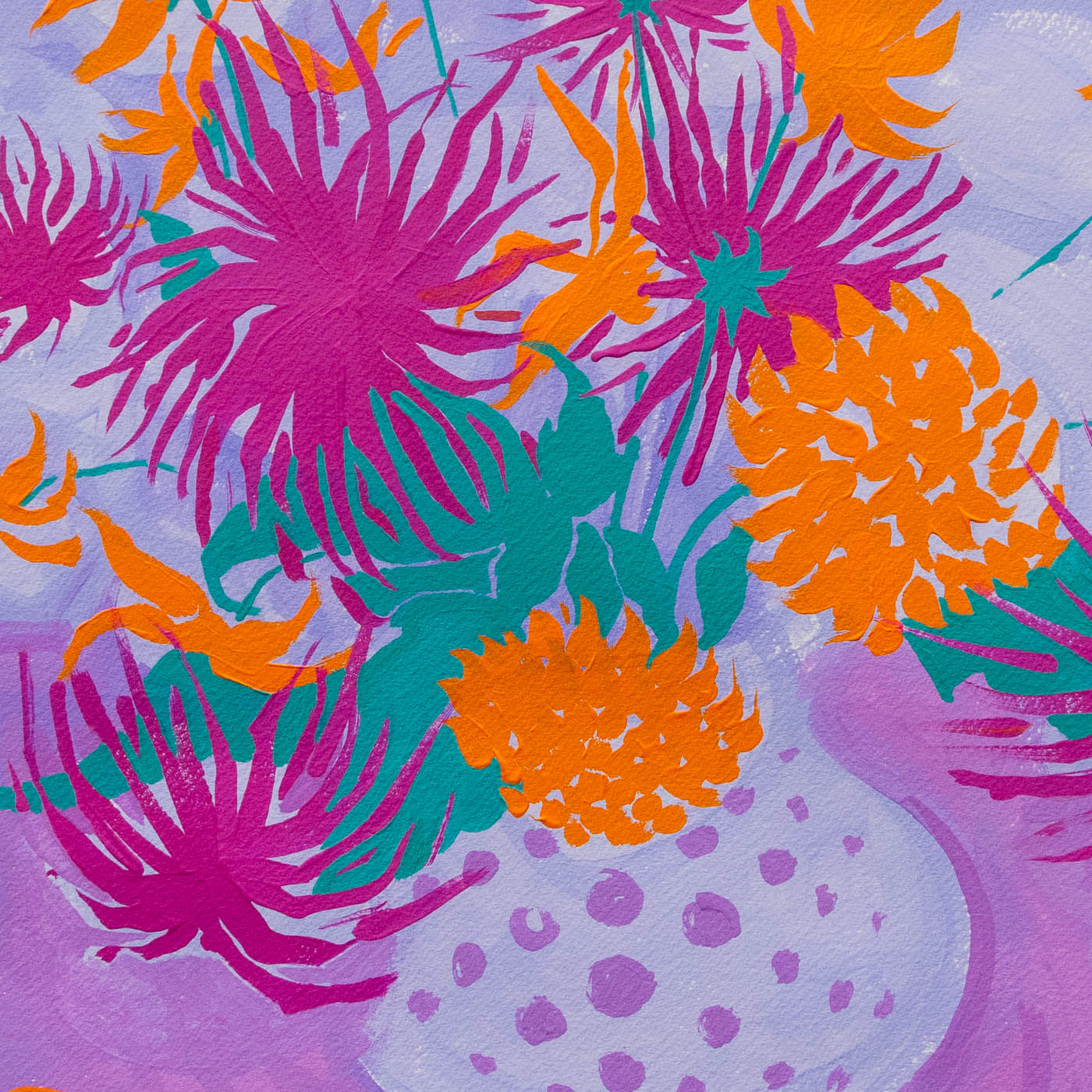 Floral, Flower, Dahlias Painting, Acrylic, A Gardens Embrace