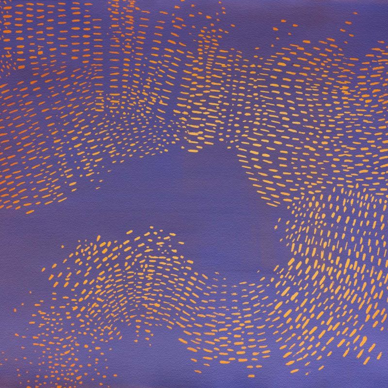 Starling Murmuration V (5) main, painting, artwork, acrylic, purple, orange,